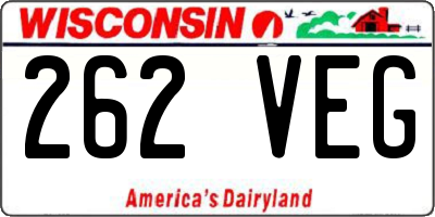 WI license plate 262VEG