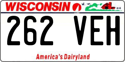 WI license plate 262VEH