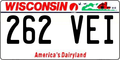 WI license plate 262VEI