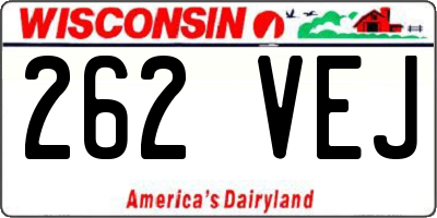 WI license plate 262VEJ