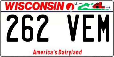 WI license plate 262VEM