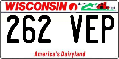 WI license plate 262VEP