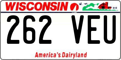 WI license plate 262VEU