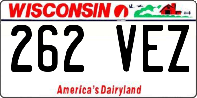 WI license plate 262VEZ