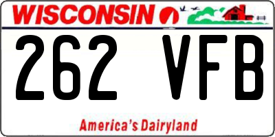 WI license plate 262VFB