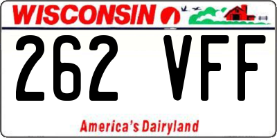 WI license plate 262VFF