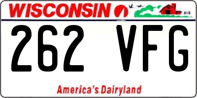WI license plate 262VFG