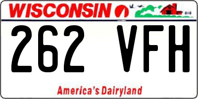 WI license plate 262VFH