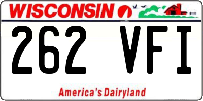 WI license plate 262VFI