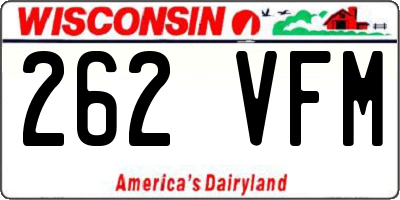 WI license plate 262VFM