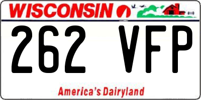 WI license plate 262VFP