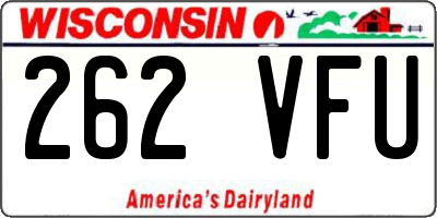 WI license plate 262VFU