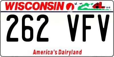 WI license plate 262VFV