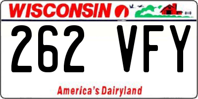 WI license plate 262VFY