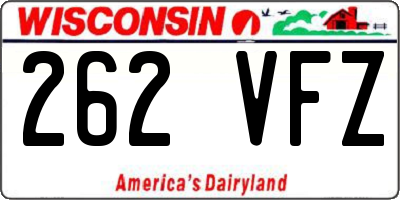 WI license plate 262VFZ