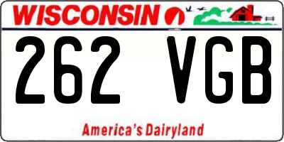 WI license plate 262VGB