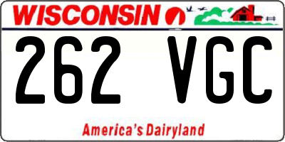 WI license plate 262VGC