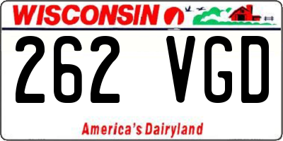 WI license plate 262VGD