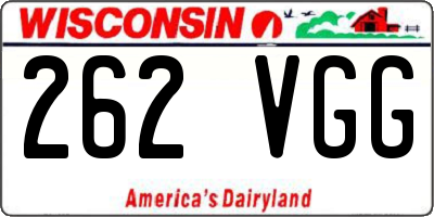 WI license plate 262VGG