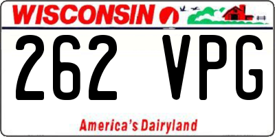 WI license plate 262VPG
