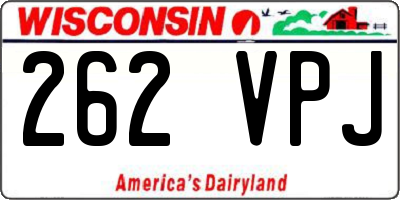 WI license plate 262VPJ