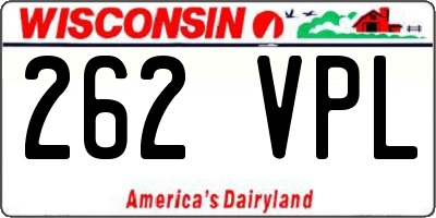 WI license plate 262VPL