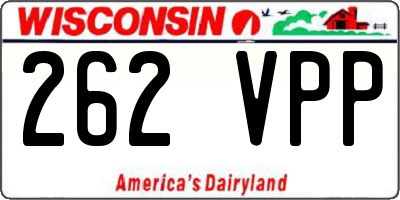 WI license plate 262VPP