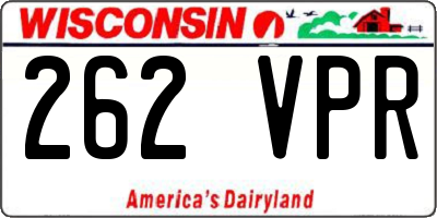 WI license plate 262VPR