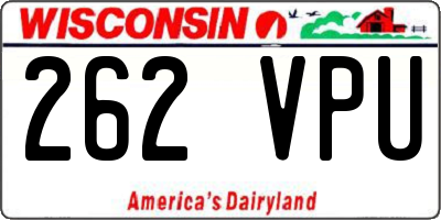WI license plate 262VPU