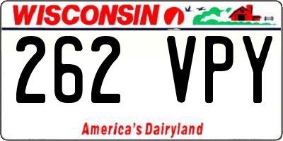 WI license plate 262VPY