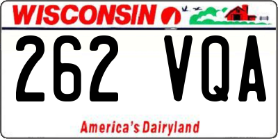 WI license plate 262VQA