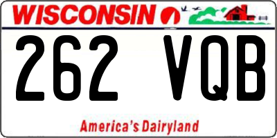 WI license plate 262VQB