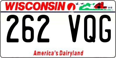 WI license plate 262VQG