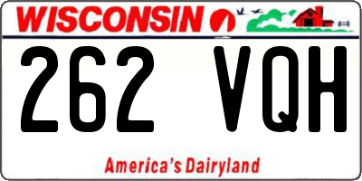WI license plate 262VQH