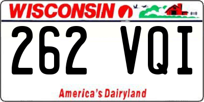 WI license plate 262VQI