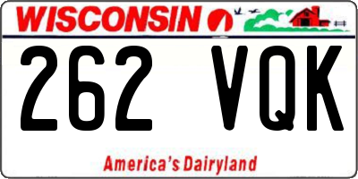 WI license plate 262VQK