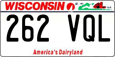 WI license plate 262VQL