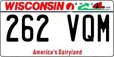 WI license plate 262VQM