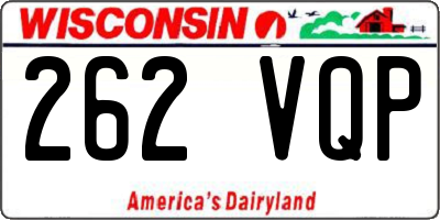 WI license plate 262VQP
