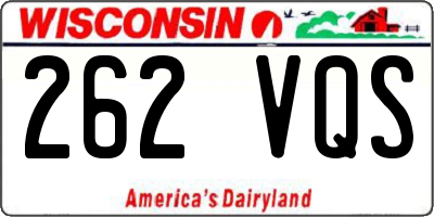 WI license plate 262VQS