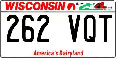 WI license plate 262VQT