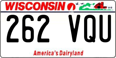 WI license plate 262VQU
