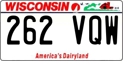 WI license plate 262VQW