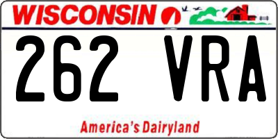 WI license plate 262VRA