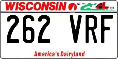 WI license plate 262VRF