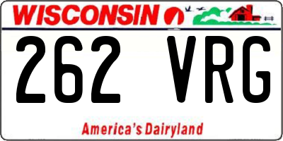 WI license plate 262VRG
