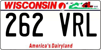 WI license plate 262VRL