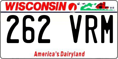 WI license plate 262VRM