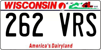 WI license plate 262VRS