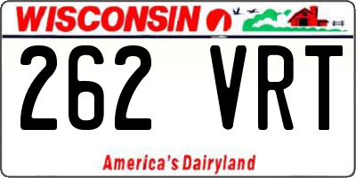 WI license plate 262VRT